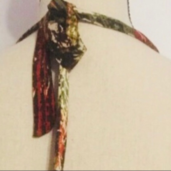 Dots Brown Multi Color V-Neck Beaded Halter Tunic Top NWT - Picture 9 of 9